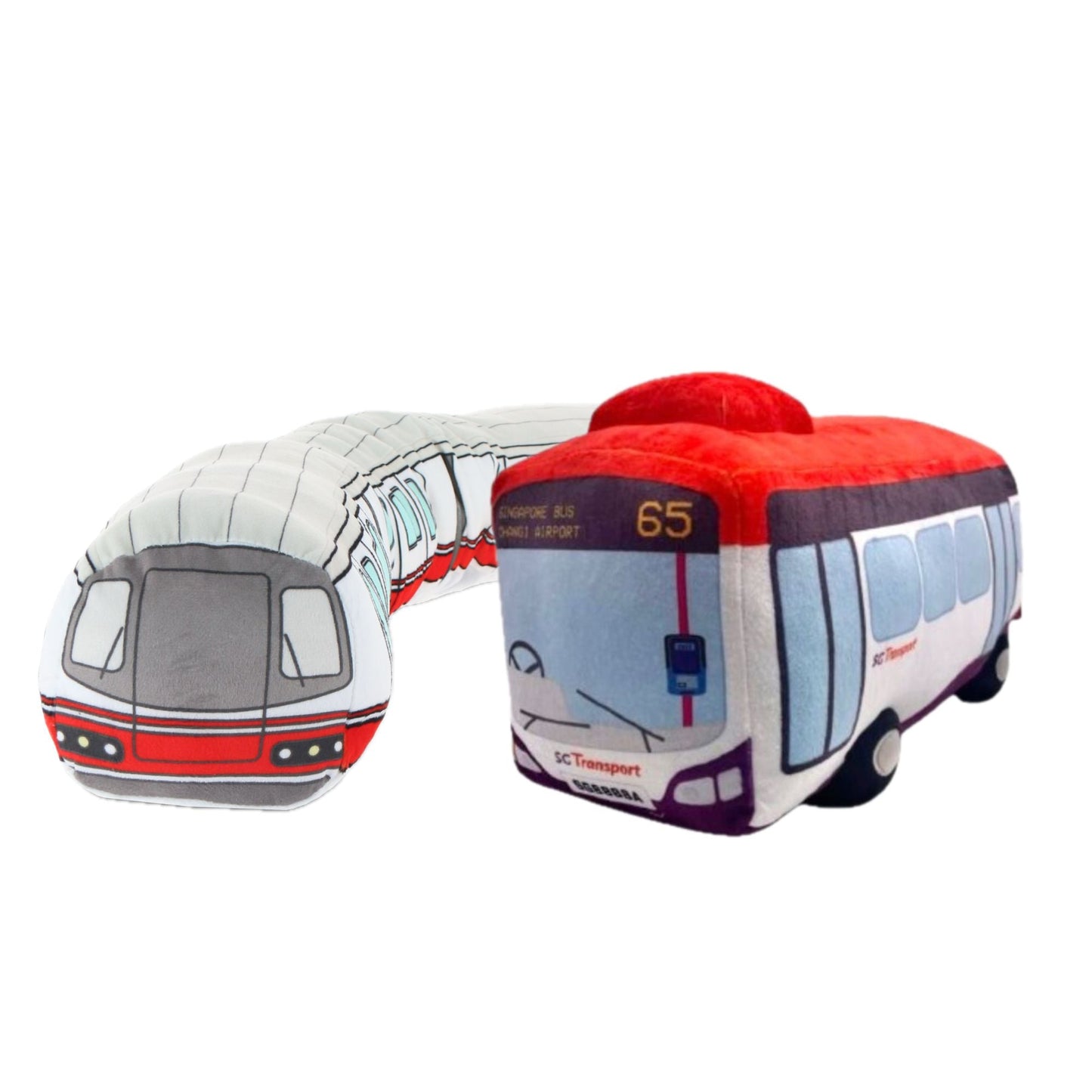 Singapore Bus and Train Plush Toys